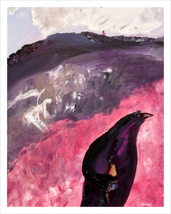PEACEFUL PURSUITS: Of Life & Liberty - Falling Creek Park Bedford Virginia painting - Dawn Richerson - 11x14 penguin pink purple