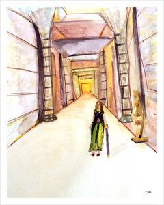 Hollowed in the Hallowed Halls ☼ Magdalen Painting {Art Print} Art Print Faithscapes Painting Magdalen Egypt Alexandria Mystery School Dawn Richerson  11x14
