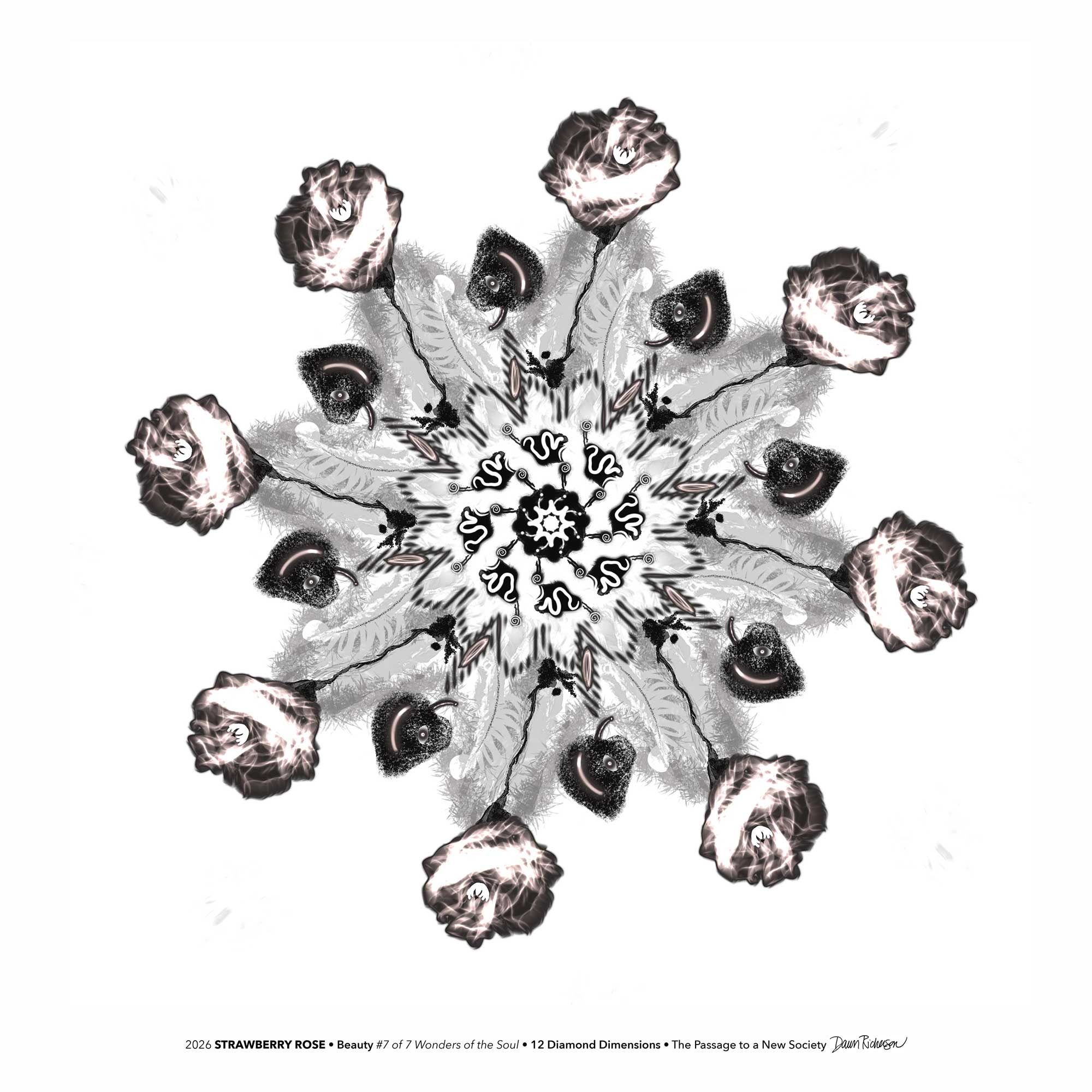 #12 STRAWBERRY ROSE ☼ Diamond Dimensions SEA Series {Art Print}
