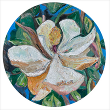 Load image into Gallery viewer, Magnolia Moment - Blue Ridge Parkway flower painting - Virginia artist Dawn Richerson 12x12
