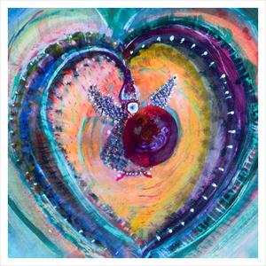 Protector Angel - warrior angel inner child painting Dawn Richerson 12x12