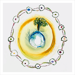 Sacred Story - tree - sacred space painting - sacred self - inner strength - inner sanctuary 12x12