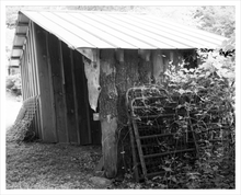 Load image into Gallery viewer, Life at the Barn photograph Blue Ridge Parkway black and white photo 16x20
