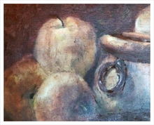 Load image into Gallery viewer, THREE APPLES STILL LIFE ☼ Spirited Life Painting {Art Print} by Virginia artist Dawn Richerson 16X20
