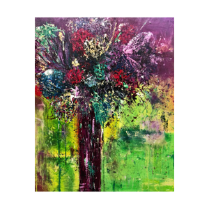 PURPLE VASE WITH FLOWERS ☼ It's Still Life! {Art Print} 4x5
