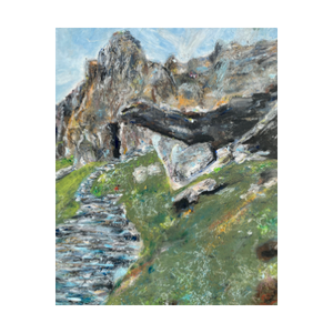 Watchers of the Holy Isle Skellig Michael Pastel Painting Soul of Ireland painting mythical Ireland 4x5