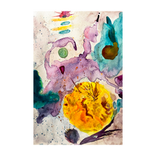 Load image into Gallery viewer, Cosmic Creators Otherworldly alien watercolor painting Dawn Richerson 4x6
