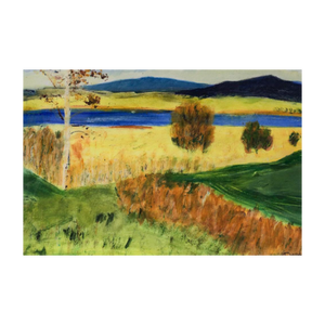 Lough Gara Fields of Gold County Sligo painting Soul of Ireland collection Dawn Richerson 4x5