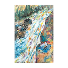 Load image into Gallery viewer, Rainbow Waterfall Watercolor painting nature 4x6
