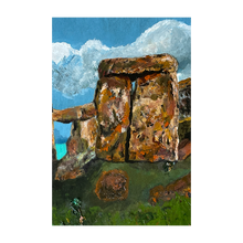 Load image into Gallery viewer, Stone and Sky - Prehistoric Rocks - Stonehenge painting - England painting - Dawn Richerson - 4x6
