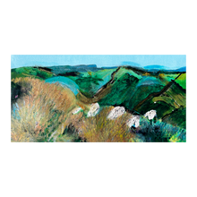 Load image into Gallery viewer, Fertile Field - Loughcrew painting - Ireland sheep painting by Dawn Richerson - 4x8
