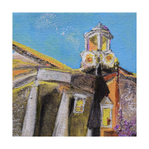 BEDFORD COURTHOUSE ☼ Heart of America Bedford Virginia Painting {Art Print} Virginia artist Dawn Richerson 5x5 Card