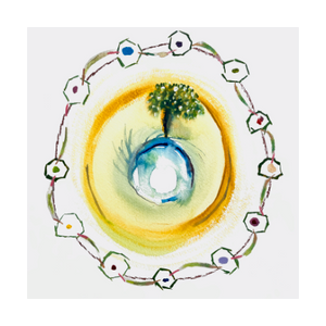 Sacred Story - tree - sacred space painting - sacred self - inner strength - inner sanctuary 5x5