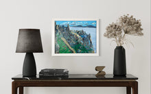 Load image into Gallery viewer, Stairway to Surrender Skellig Michael Soul of Ireland painting Dawn Richerson in Situ Living Room Table
