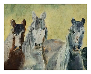 Three Amigos Soul of Ireland horses painting 8x10