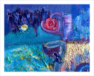 ALL WHO GATHER ☼ Soul of England Painting {Art Print} Stonehenge painting by Virginia artist Dawn Richerson 8x10