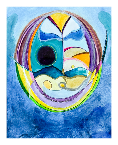 FIRMAMENT There Rose a Second Sea ☼ Curvature & Creation Watercolor {Art Print} 8x10