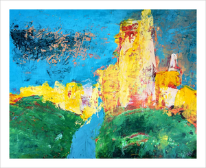 CASTLE ON A HILL ☼ Soul of England Painting {Art Print} Corfe Castle painting by Virginia artist Dawn Richerson 8x10