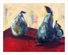 Load image into Gallery viewer, FORESHADOWING {3 Pears &amp; the Truth} ☼ It&#39;s Still Life! Painting {Art Print} 8x10

