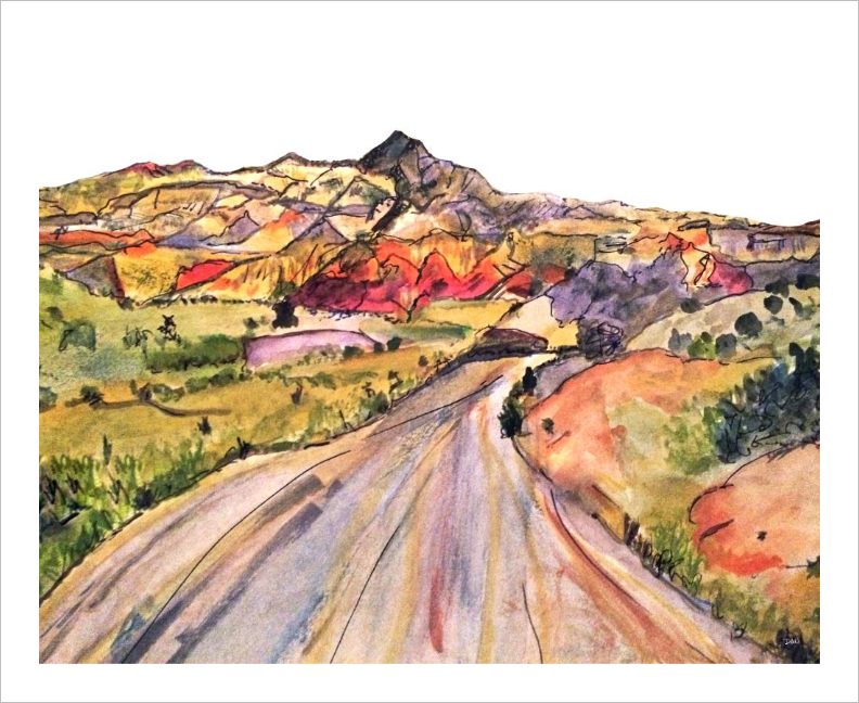 LEAVING GHOST RANCH ☼ Spirit of the Southwest NM Watercolor {Art Print}