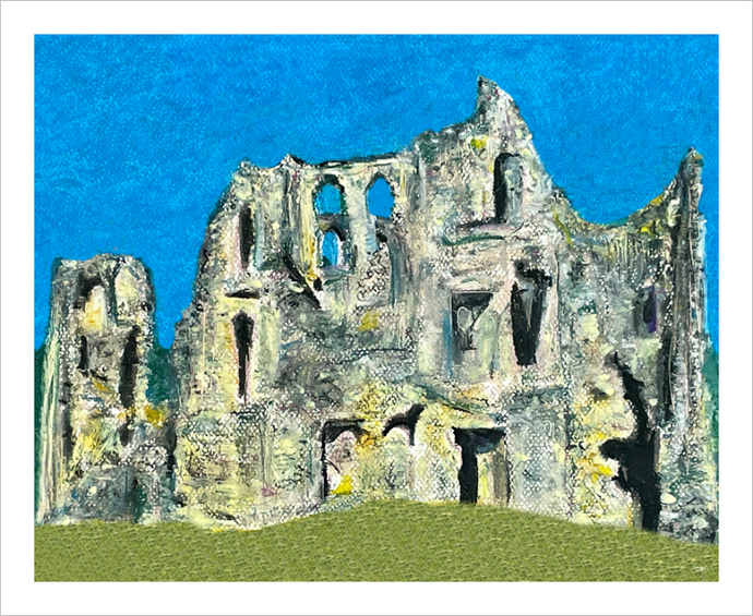 Old Wardour Castle pastel sketch English castle 8x10