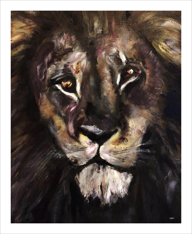 RETURN OF THE GOLDEN SON ☼ Spirited Life Lion Painting {Art Print} lion painting by Virginia artist Dawn Richerson 8x10