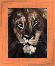 Load image into Gallery viewer, RETURN OF THE GOLDEN SON ☼ Spirited Life Lion Painting {Art Print} lion painting by Virginia artist Dawn Richerson 8x10 framed
