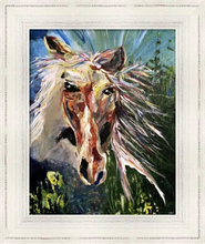 Load image into Gallery viewer, SPIRITED ☼ Heart of America Kentucky Horse Painting {Art Print} by Virginia artist Dawn Richerson 8x10 framed
