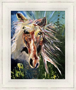 SPIRITED ☼ Heart of America Kentucky Horse Painting {Art Print} by Virginia artist Dawn Richerson 8x10 framed