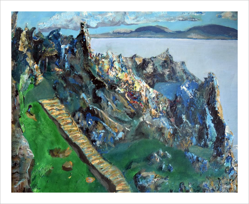 STAIRWAY TO SURRENDER ☼ Soul of Ireland Painting {Art Print} Skellig Michael painting Irish monastic site County Kerry painting by Virginia artist Dawn Richerson 8x10