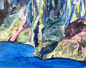 Steeped in Story Slieve League Painting - Soul of Ireland painting by Dawn Richerson 8x10