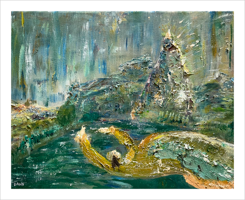 THIS MEMORY ALIVE IN ME ☼ Soul of Ireland Painting Glenade Lake mythical Ireland painting Dawn Richerson 8x10