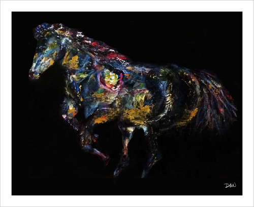 AS WITH A VOICE OF THUNDER ☼ Spirited Life Kentucky Horse Painting {Art Print} by Virginia artist Dawn Richerson 8x10