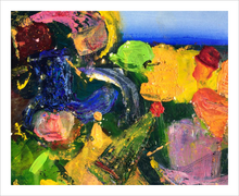 Load image into Gallery viewer, Hat Party colorful abstract painting by Dawn Richerson 8x10
