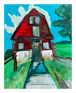 Mother of Liberty painting - Falling Creek Park barn - Bedford Virginia barn - Dawn Richerson - 8x10
