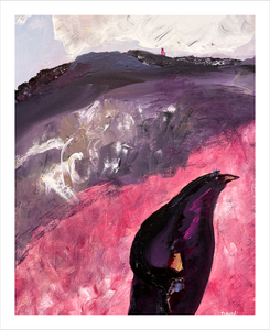 PEACEFUL PURSUITS: Of Life & Liberty - Falling Creek Park Bedford Virginia painting - Dawn Richerson - 8x10 penguin pink purple