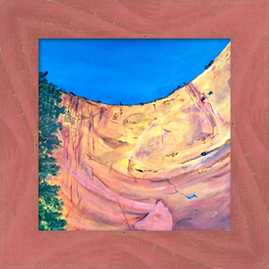 ECHO AMPHITHEATER ☼ Heart of America New Mexico Painting {Art Print} by Virginia artist Dawn Richerson 8x8 framed