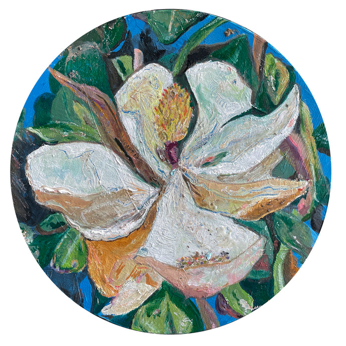 Magnolia Moment - Blue Ridge Parkway flower painting - Virginia artist Dawn Richerson