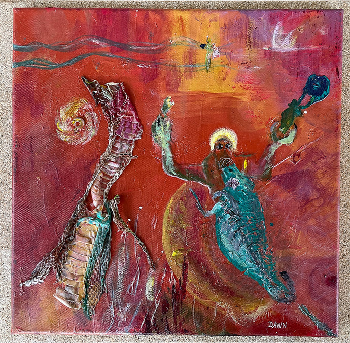 Born of Fire Snake painting transformation painting Southwest painting Dawn Richerson