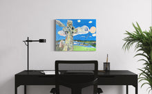 Load image into Gallery viewer, Clonmacnoise celtic cross faith Ireland painting in situ 2
