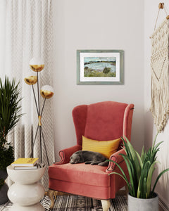 Sligo Bay View from Coney Island Ireland Painting In Situ Living Room Chair
