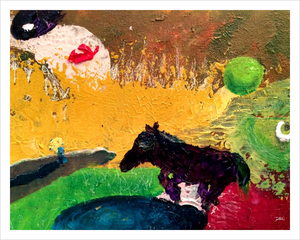 THE DONKEY'S DREAM ☼ Spirited Life Painting {Art Print} donkey painting by Virginia artist Dawn Richerson children's room art