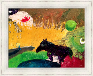 THE DONKEY'S DREAM ☼ Spirited Life Painting {Art Print} donkey painting by Virginia artist Dawn Richerson children's room art 11x14 framed