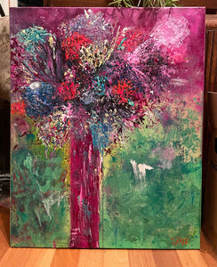PURPLE VASE WITH FLOWERS ☼ It's Still Life! {Original} Still Life painting flower painting Dawn Richerson