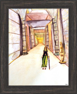 Hollowed in the Hallowed Halls ☼ Magdalen Painting {Art Print} Art Print Faithscapes Painting Magdalen Egypt Alexandria Mystery School Dawn Richerson framed 11x14