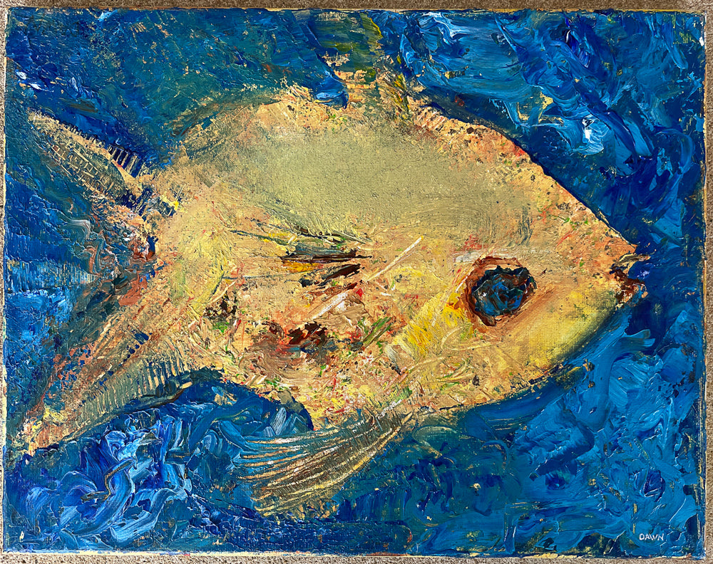 Groovy Fish painting - Dawn Richerson - ocean theme 