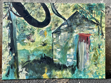 Load image into Gallery viewer, House in the Woods Soul of Ireland painting - Irish cottage painting by Dawn Richerson
