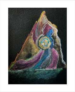IN ALL MY HOLY MOUNTAIN ☼ Metallic Watercolor {Art Print} mountain painting strength symbol perseverance painting by Virginia artist Dawn Richerson spiritual art