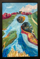 LIBERTY LAKE: What Swims Free in Me ☼ Give Me Liberty! {Original} painting Dawn Richerson
