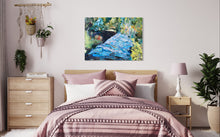 Load image into Gallery viewer, Magic Stream County Wicklow nature Soul of Ireland painting by Dawn Richerson 30x40 In Situ Bedroom
